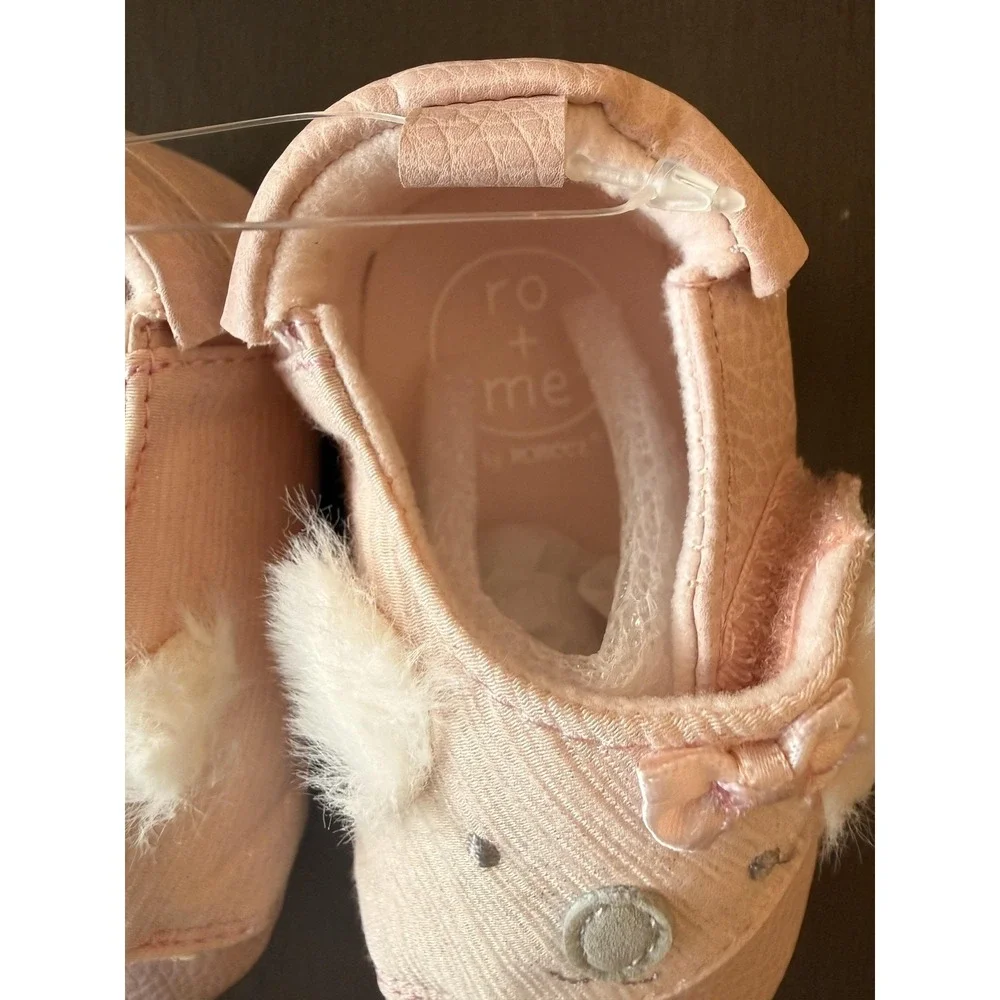 Robeez Shoes Girls Size 3 Pink Kato Koala Mary Jane Crib Slip Resistant 6-12M